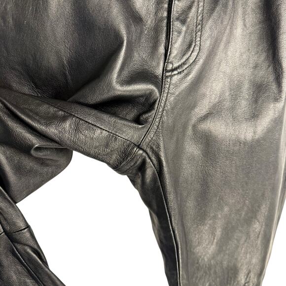 Calvin Klein Jeans Vintage 90s Y2K 100% Leather Soft Flexible Lined Pants Sz 14 - Picture 11 of 14